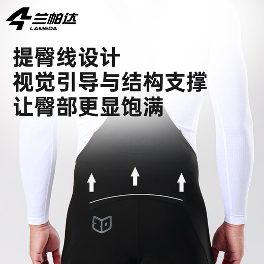 Lampada 5-15 Arrow Feather Double Arrow Cycling Pants Autumn and Winter Fleece Warm Bib Trousers Men's and Women's Cycling Jersey Fleece Bib Trousers Navy Blue Men's L