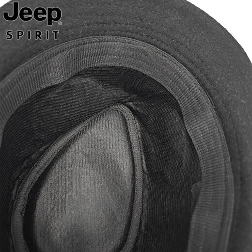 JEEP SPIRIT hat men's spring and autumn hat men's hat winter woolen warm autumn and winter jazz hat for middle-aged and elderly people winter hat 1-black M (56-58cm)