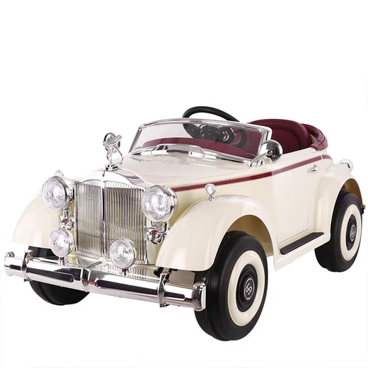 Coolpad Chi Rolls-Royce children's electric car classic car 1-6 years old male and female baby remote control can sit on four-wheel stroller gift flagship - off-white full function + multi-function remote control + five-point safety belt music swing + lifetime warranty