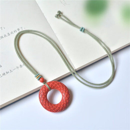 
Yongsi Cinnabar Fortune Rings and Rising Pillow Clothes Pendant Amulet 11166