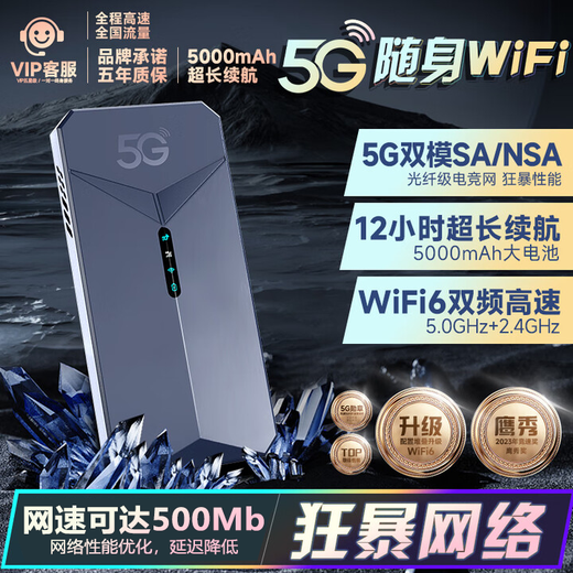 Sanfandu Tarjeta de red inalámbrica WiFi6 portátil 5g enrutador móvil Tarjeta de red de tráfico universal para computadora portátil de doble banda Gigabit sin tarjeta Versión de rendimiento 5G - gris plomizo Rendimiento violento WiFi6, ajuste completo