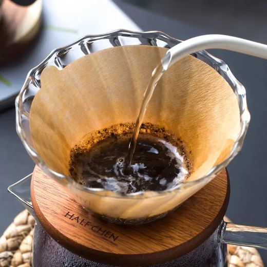 Food grade coffee filter paper American coffee machine fan-shaped conical log filter paper hand-drew drip filter paper 101 natural color V-shaped 100 pieces/pack 1-2 people no Specifications