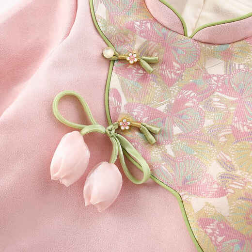 Fanlie VOONLIE Girls Suit Autumn Clothes Children's Chinese Style Festive Sweet Baby One-Year-Old Dress Catch Week New Year's Eve Clothes