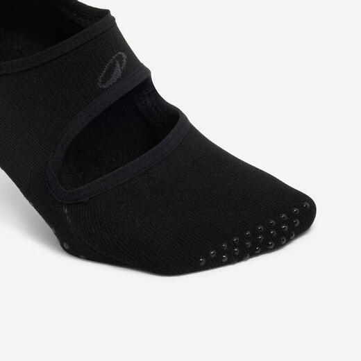 Decathlon Women's Anti-Slip Socks Yoga Pilates Floor Elastic Band Silicone Dot Adult Sports Socks-4524670