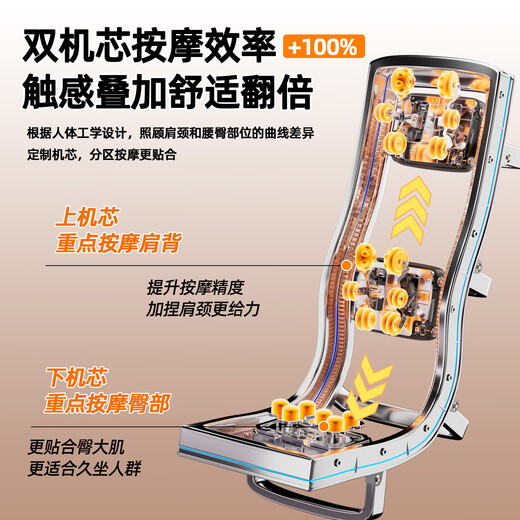 AUX massage chair for home use 6 heads + 6 heads space capsule 2025 new massage chair health full body massage sofa 4D movement kneading intelligent electric multi-function gift for parents Top version 6 heads + 6 heads double enjoyment 360 calf rub/coffee