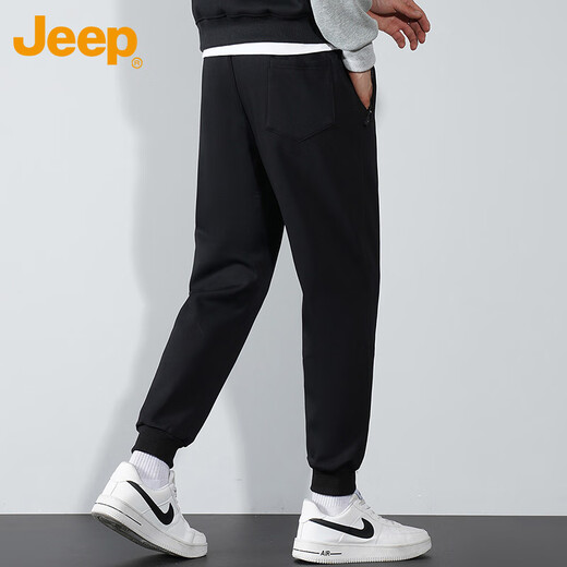 JEEP Casual Pants Men's Autumn and Winter Loose Leg Pants Men's Trendy and Versatile Sports Men's Pants Black XL