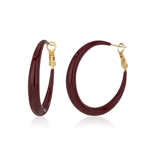 Qlady red retro large earring plain hoop earrings for women 2025 new style temperament high-end earrings ear buckle birthday gift