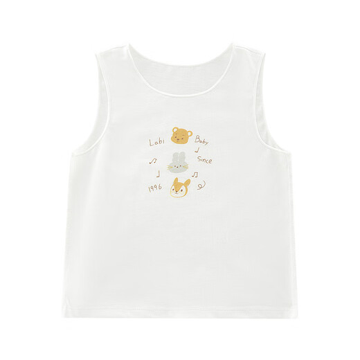Rabbi children's vest home underwear for boys and girls all seasons pure cotton vest base warm top off-white 73