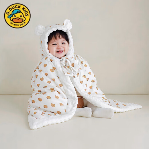 G.DUCKKIDS little yellow duck baby cloak, autumn and winter outdoor windproof jacket for men and women, baby, thickened windshield quilt, children's cloak, Feilong Chengyun - thickened quilted cloak (0-6 years old), 95cm long, 95 cm zipper, reachable