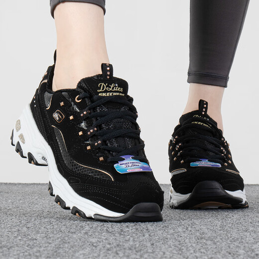 
Skechers women's shoes, sports shoes, fashion trend retro thick-soled dad shoes, panda shoes, fitness training, running and casual shoes 11979-BKGD 35