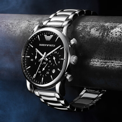 BEXEI watch men's mechanical style authentic 2025 new multifunctional three-eye business luminous quartz watch gift silver case black surface - steel imported movement | free watch adjuster