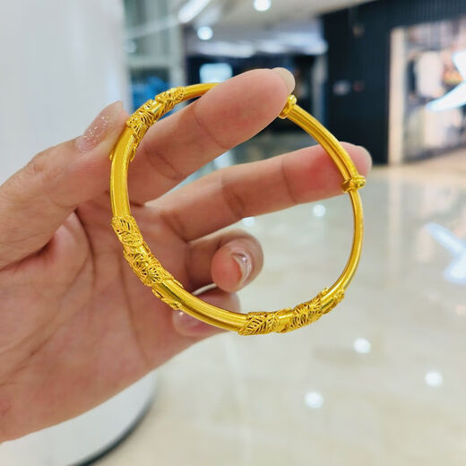 Genuine gold shop 18K gold bracelet for women 18K London gold cherry blossom push-pull bracelet for mom and wife holiday gift Sakura bracelet