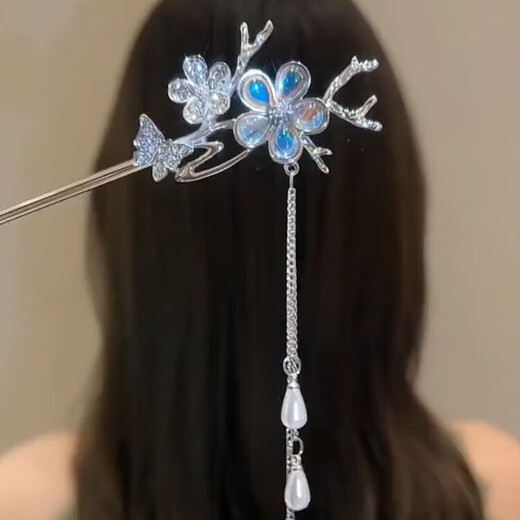 Temperament and high-end feel, new Chinese style tassel hairpin, ancient style Hanfu hairpin, modern simple niche hairpin, exquisite small flower hairpin