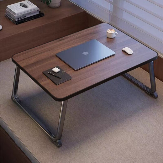 Zhuobo bed computer table desk bed table folding table study table CZ07 walnut color 60*40cm