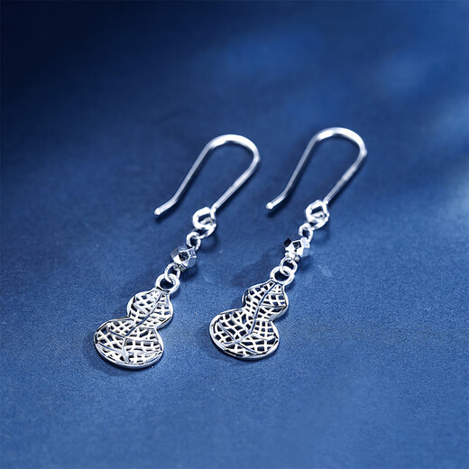 Meluxe gourd earrings Pt950 platinum ear hook platinum earrings for women birthday gift for girlfriend and wife about 1.65g