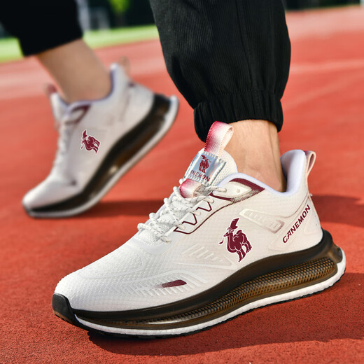 Paul Camel Zapatos para hombres para el verano Aprendible Shops Sports Sports Absorción de choque Light Rebound Runing Ejercicio Moda Togging Shoes Maroon-Qz6227 41