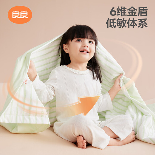 LIANGLIANG (LIANGLIANG) BABY Quilt Hypoallergener Herbst und Winter Kinder Quilt Kindergarten Quilt Nap Nap Newborn 7A Antibakteriell Quilt Four Seasons Regenwaldblau Dünne Baumwolle [40G Frühlings- und Herbst-Quilt] 150*120cm Cover Quilt (geeignet für 0-6 Jahre alt)