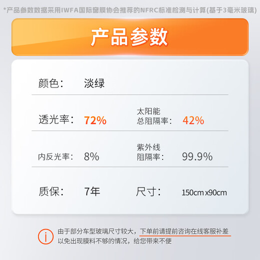 Lomao car film Changling 80 front windshield film new energy solar film window film thermal insulation sunscreen film high-grade ceramic film international brand