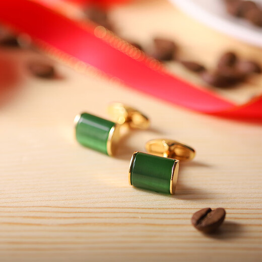 KFLK men's cufflinks French light luxury shirt cuff buttons metal cuff nails high-end shirt green cuff buttons custom lettering green