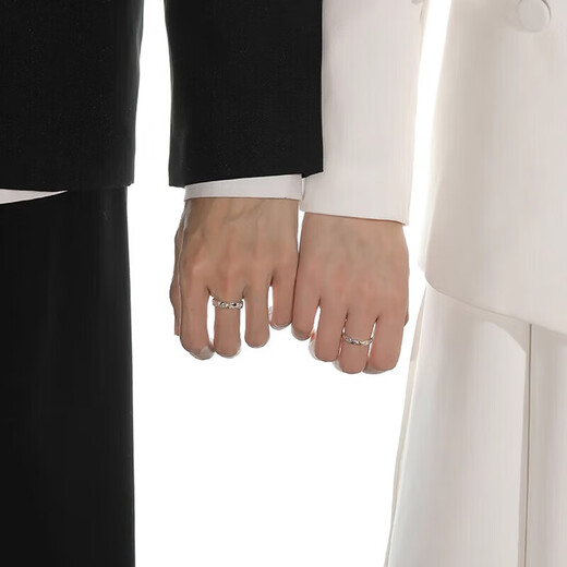 Chow Tai Fook morning and evening couple's ring 999 sterling silver ring ring men's sterling silver ring women's model boy Zhong Jiujiu marriage proposal
