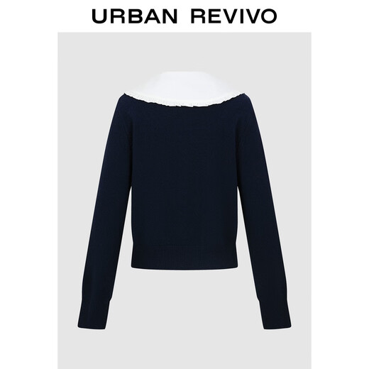 UR HOT 2025 Autumn New Women's College Style Contrast Color Splicing Collar Sweater UYL950236