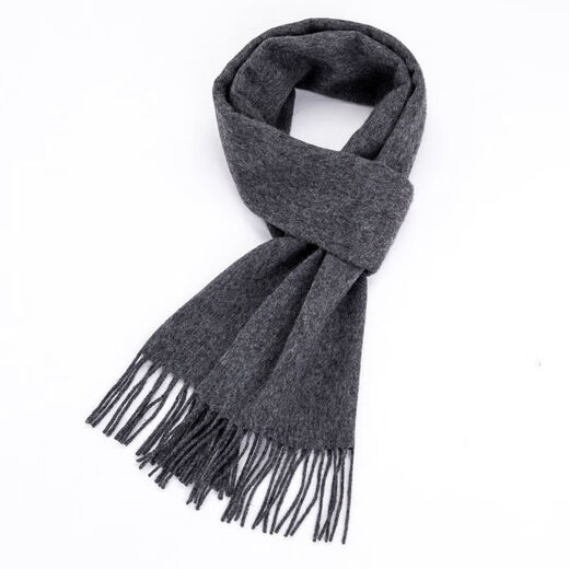 Hengyuanxiang wool scarf for men and women in autumn and winter, Korean version, versatile solid color scarf, simple and casual, green velvet light flower 30*180