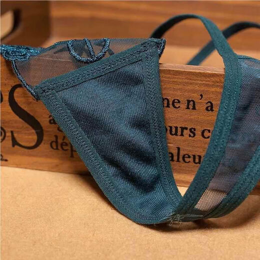 Sexy underwear, sexy vagina open crotch women's thong, can be worn outside, women's open underwear 2 pack dark green white M weight 80-130 Jin Jin equals 0.5 kg