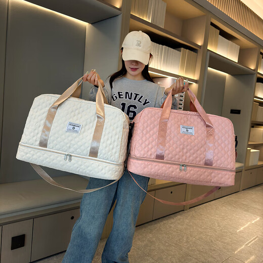 Travel bag for women, large capacity, lightweight and portable, maternity storage bag, short-distance swimming fitness bag, male student luggage bag, black