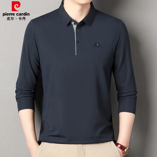 Pier Cardin Brand Autumn New Men's Long Lapel Lapel Lapel Camiseta suelta Polo de mediana edad de mediana edad Camiseta de Paul Paul 9918 Negro-Flagot L 170 Sugerencia 110-130Jin [Jin es igual a 0,5 kg]