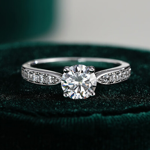 AVHE white platinum four-prong cultured diamond ring platinum carat diamond ring wedding proposal gift Chinese Valentine's Day diamond ring platinum diamond ring-1 carat D color VVS main diamond