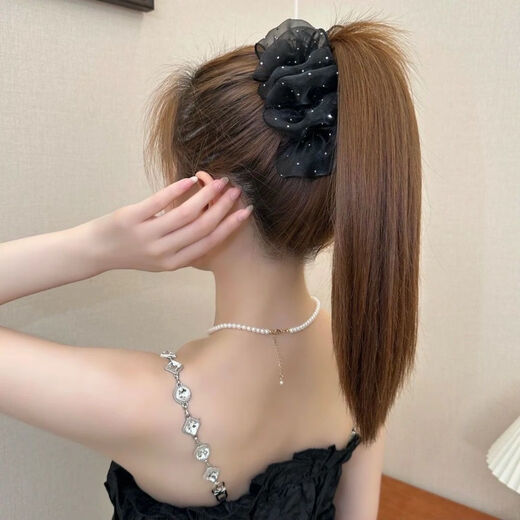 Spring and Autumn New Style Mesh Pleated Hairstyle Large Clip, High-end, Elegant, Fashionable, Tender and Sweet Hair Clip for Women, Gypsophila Clips 13cm 2 pcs