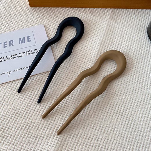 Xiang Wan 2 pieces of U-shaped hairpins, Internet celebrity style, simple updo hairpins, ball head hairpins, hairpins on the back of the head, hair accessories for women