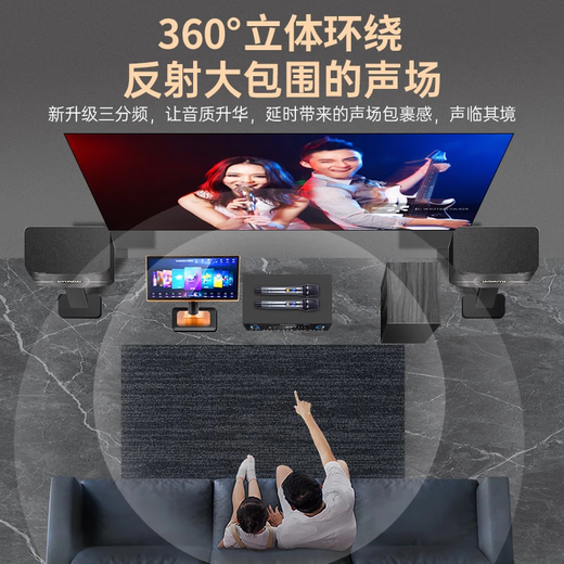 HYUNDAI现代 家庭影院ktv音响套装家用k歌电视客厅会议室卡拉ok点歌机全套专业大功率功放机店铺卡包音箱 6.5吋音响点歌机套装