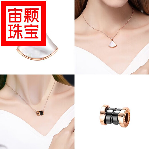 Zhou Ke Old Phoenix 18k gold pendant single pendant single female silver necklace color gold pendant without chain 18K rose gold color gold with silver single chain rose gold 38+5cm extension chain