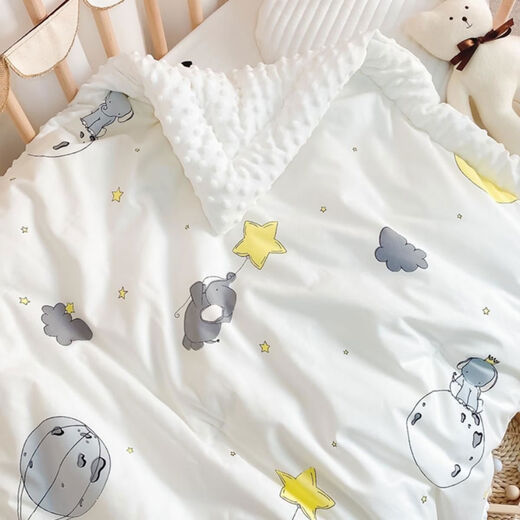 Japanese imported baby quilt pure cotton spring and autumn thin cotton baby beanie comfort blanket newborn autumn and winter small quilt gray edge large polka dot spring and autumn style 120x150cm