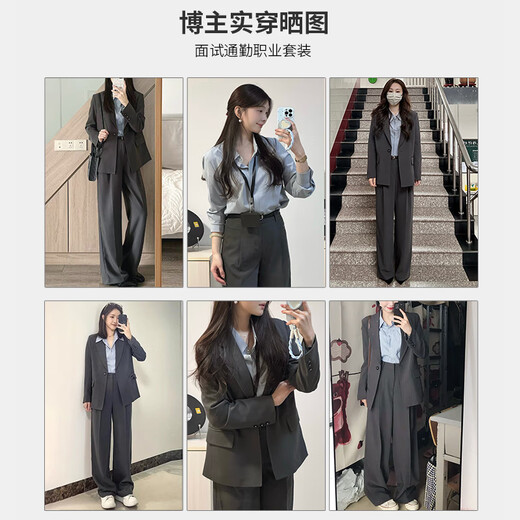 Dajiashi black suit suit for women's professional formal wear women's suit jacket commuting high-end sense small interview professional wear black suit jacket landing promotion L regular shot