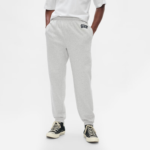 GAP Men's 2025 Autumn New Fleece Elastic Waist Knitted Leg Pants Sweatpants Trousers US Version 500382 Gray S US Size M Asian Size 175/95A A little too big, take one size smaller