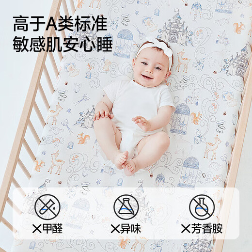 Hamiao crib pure cotton mattress cover children's bed custom baby splicing bed summer special bed sheet Dream Castle 180*70 full circle rubber band