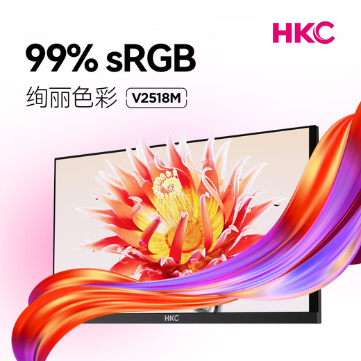 HKC 24.5英寸显示器100Hz高刷1080P全高清画质99%sRGB广色域微边框爱眼低蓝光家用办公电脑显示屏  24.5英寸/100Hz/1080P全高清