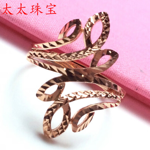 KZD Old Phoenix pure Russian 585 purple gold ring European 14K rose gold color gold exquisite large ring ring