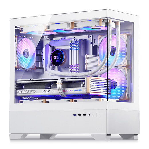 爱国者（aigo）W60 白色 游戏电脑台式主机箱 支持360水冷 M-ATX主板/四面快拆/270°海景房/支持4090显卡