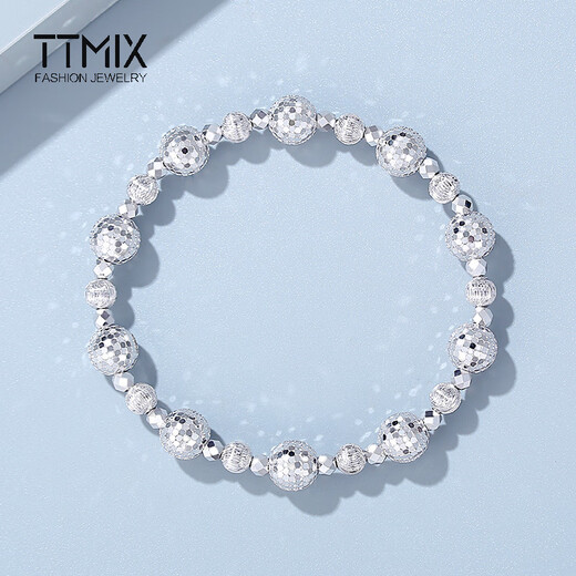 TTMIX honeycomb lantern bead platinum bracelet pt950 platinum bracelet women's platinum bracelet laser bead bracelet gold weight 20.00g inner circumference 16cm thick 7.8mm