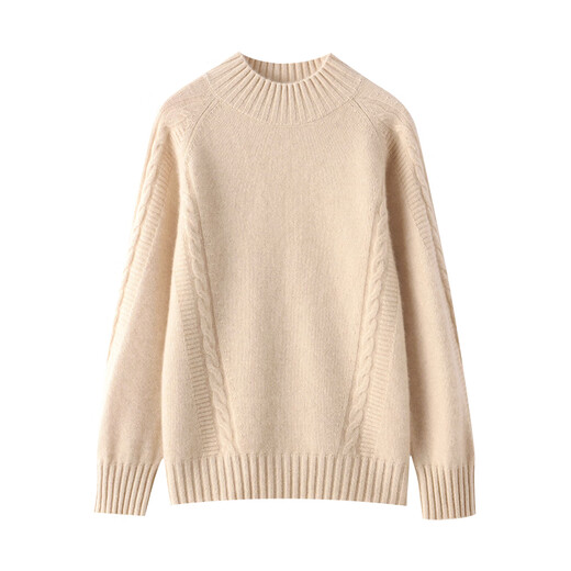 SENLIYA International Light Luxury High-end Cashmere Sweater Half Turtle Collar Cashmere Sweater Women's Cashmere Loose Thick Knitted Pullover Sweater Off-White M Collection Add to Buy and Get a Gift