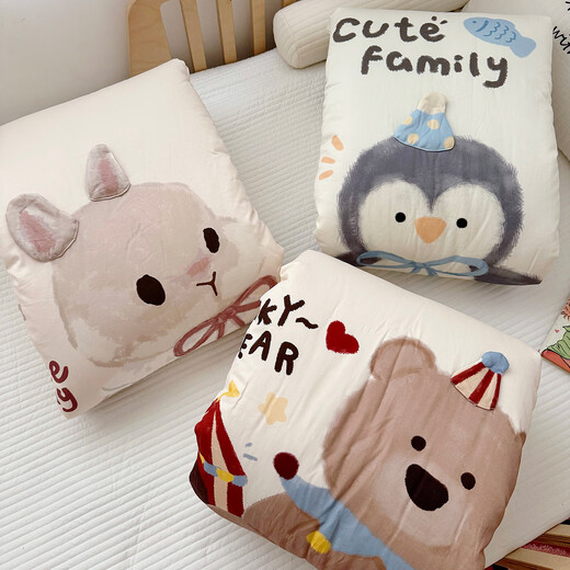 MOEDOOBIE Baby Cartoon Beanie Quilt Class A Beanie Velvet One-piece Quilt Children's Blanket Quilt Winter Quilt Soy Bean Quilt Thickened to Keep Warmth Large Version - Strawberry Rabbit Winter Quilt 120*150cm One-piece Quilt