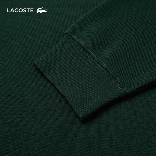 LACOSTE French crocodile men's 25 autumn and winter new simple round neck sweatshirt | SH7941 YZP/dark pine green M 4