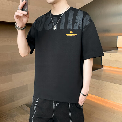 Airmiuu International Brand Turny Men's Clothing, camisetas de manga corta de estilo Hong Kong, manga de cinco puntos de verano de verano para hombres, de cinco puntos de cinco puntos K16856 White (Embalaje de la caja de regalo) M Recomendado 90-110Jin [Jin equivale a 0.5 kg]