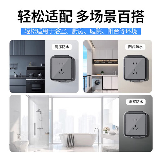 Type 86 socket waterproof cover self-adhesive switching power supply protective cover splash-proof box bathroom toilet socket protection box Type 86 universal model-transparent