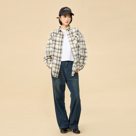 Northern Deer 100% Cotton Fashion Plaid Shirt New Long Sleeve Casual Jacket Top Women SQ251117