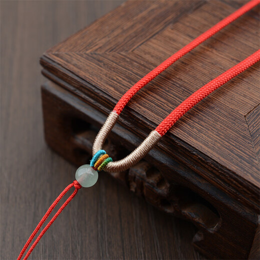 Jewelry accessories hand-woven pendant rope crystal handmade rainbow winding necklace rope small round rope hanging neck rope Autumn green