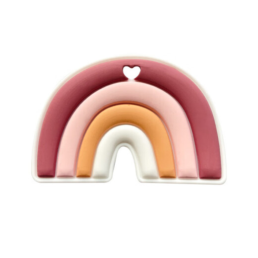 Rainbow chewable baby anti-biting hand food-grade children's oral molar stick can be boiled silicone teether dark blue 1 pack